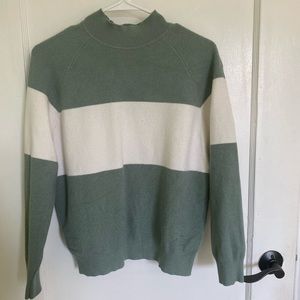 vintage mock neck striped sweater